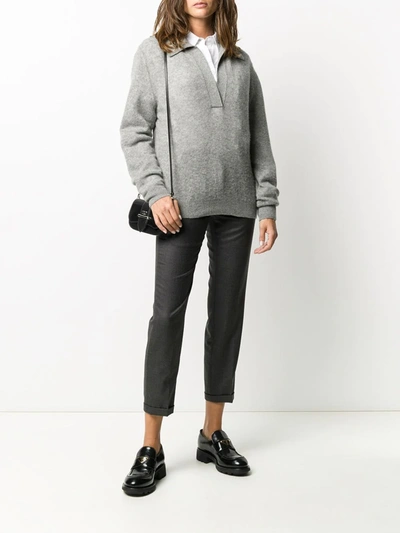 Shop Thom Browne Tailored Cropped Trousers In 025 Dark Grey