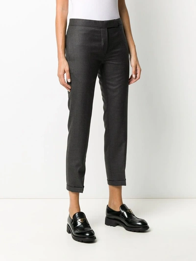 Shop Thom Browne Tailored Cropped Trousers In 025 Dark Grey