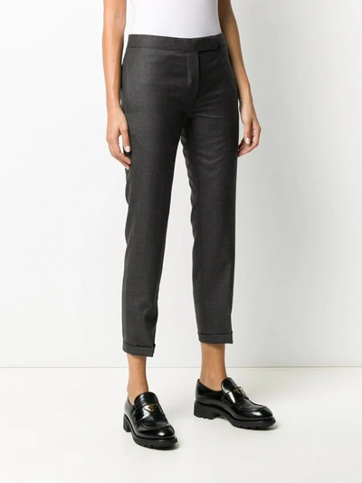 Thom Browne Tailored Cropped Trousers In 025 Dark Grey