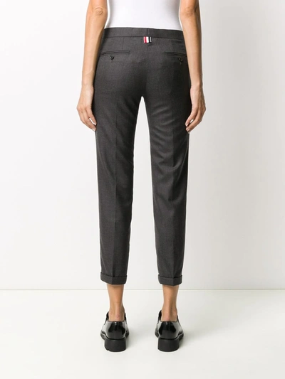 Shop Thom Browne Tailored Cropped Trousers In 025 Dark Grey