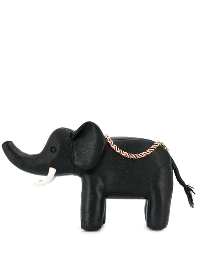 Shop Thom Browne Elephant Chain Shoulder Bag In 001 Black