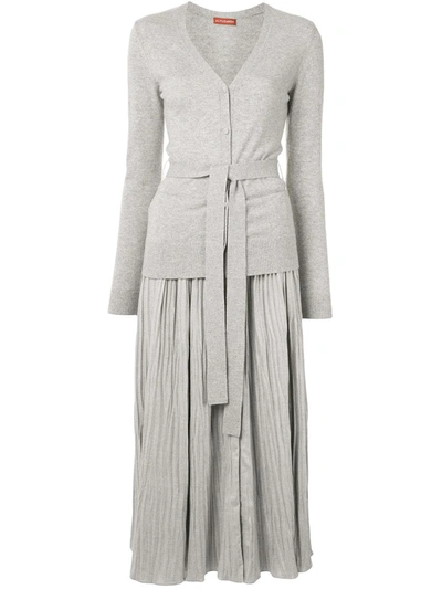 Shop Altuzarra Manuel Layered Midi Dress In Grey
