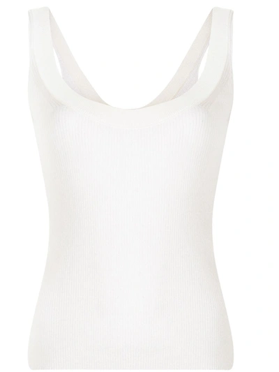 Shop Altuzarra Ribbed-knit Scoop Vest Top In White