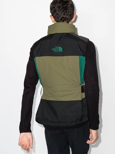 Shop The North Face Colour-block Panelled Belted Gilet In Green