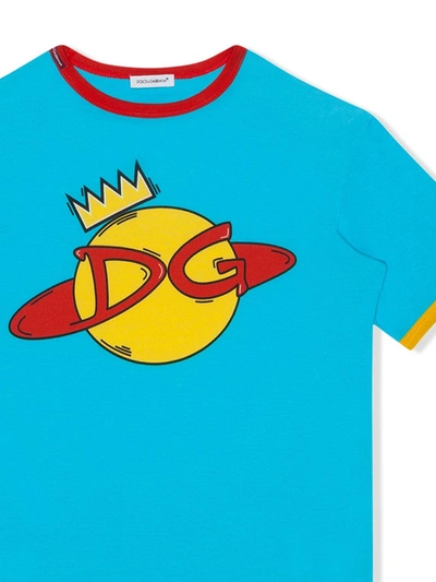 Shop Dolce & Gabbana Dg Planet-print T-shirt In Blue