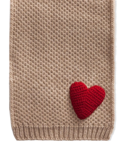 Shop Dolce & Gabbana Heart-detail Knitted Scarf In Brown