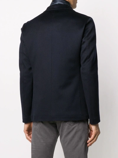 Herno Padded-detail Single-breasted Blazer In Blue