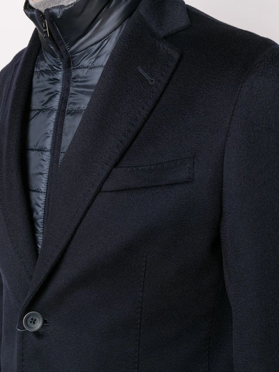 Herno Padded-detail Single-breasted Blazer In Blue