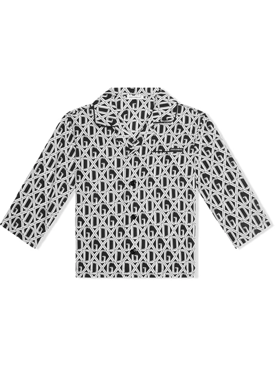 Dolce & Gabbana Dg-print Pajama Set With Matching Face Mask In Black
