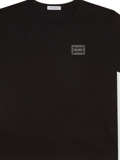 Shop Dolce & Gabbana Logo-tag Cotton T-shirt In Black