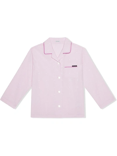Shop Dolce & Gabbana Dg-logo Pyjama Set With Matching Face Mask In Pink