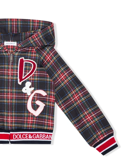 Shop Dolce & Gabbana D&g Patchwork Tartan Jacket In Blue