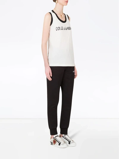 Shop Dolce & Gabbana Logo-print Tank Top In White