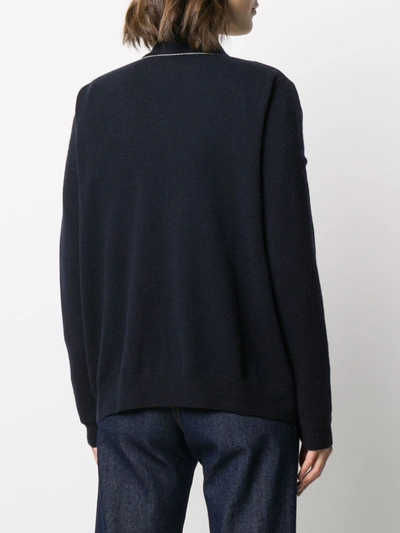 Shop N•peal Chain Detail Cashmere Cardigan In Blue