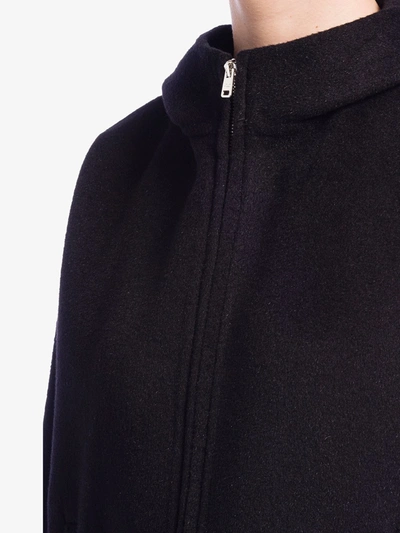 Shop Prada Hooded Zip-up Jacket In Black