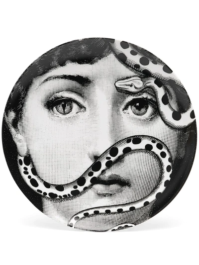 Shop Fornasetti Tema E Variazioni No.383 Wall Plate In Black