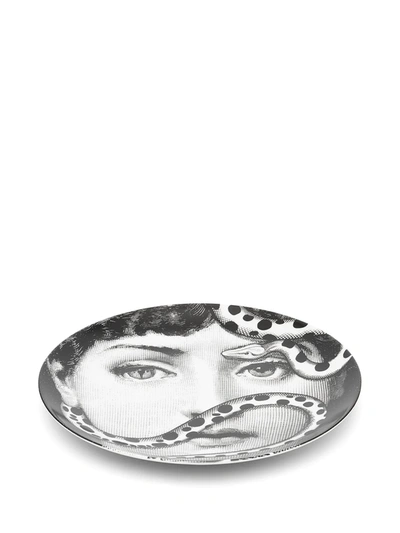 Fornasetti Tema E Variazioni No.383 Wall Plate In Black