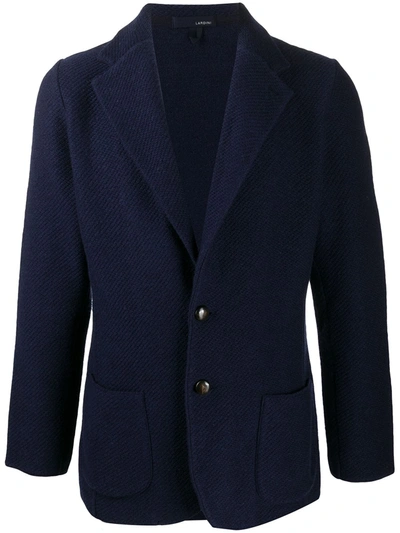 Shop Lardini Knitted Tailored Blazer In Blue