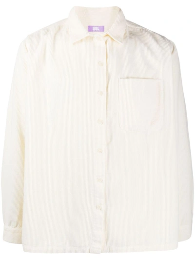 Shop Erl Corduroy Spread-collar Shirt In Neutrals