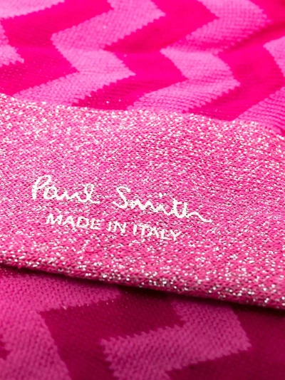 Shop Paul Smith Zig-zag Knit Socks In Pink