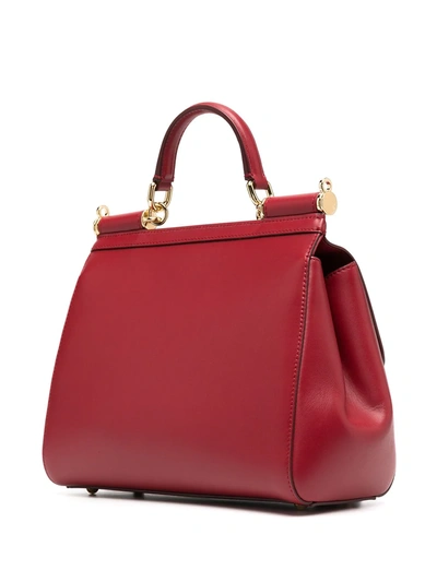 Shop Dolce & Gabbana Medium Sicily Tote Bag In Red