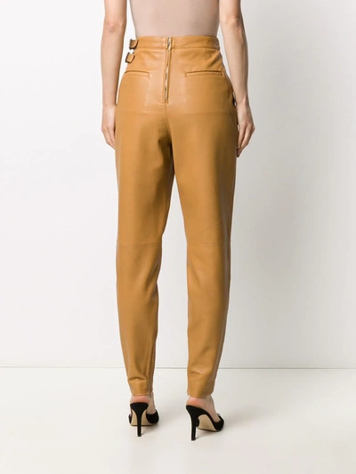 Shop Red Valentino High-waisted Trousers In Brown