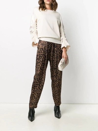 Shop 8pm Leopard-print Trousers In Brown
