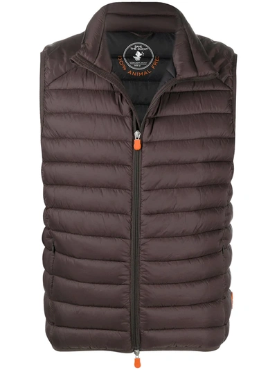 Shop Save The Duck Gigay Padded Gilet In Brown