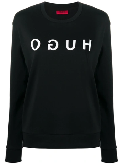 Shop Hugo Boss Logo Print Jumper In Black