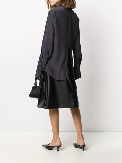 Shop Nensi Dojaka Asymmetric Silk Shirt In Grey