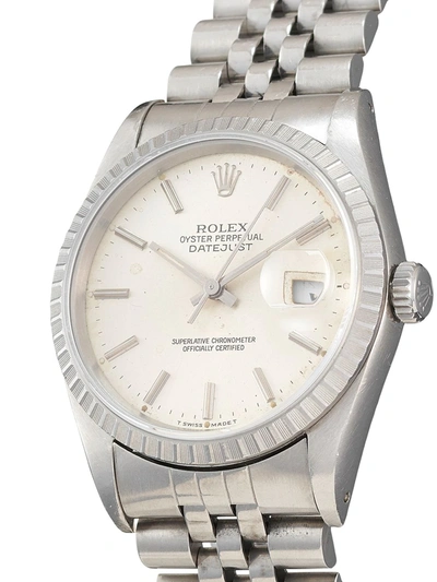 Pre-owned Rolex 1990  Datejust 36mm In Silver