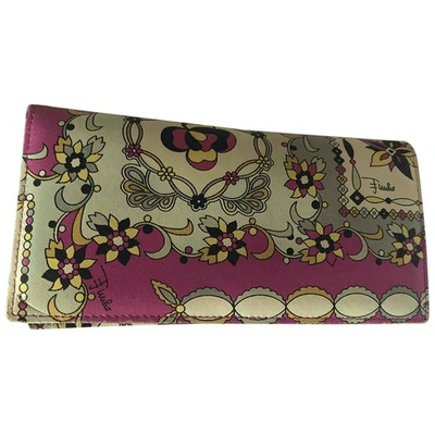 Pre-owned Emilio Pucci Leather Wallet In Multicolour