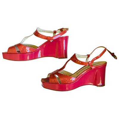 Pre-owned Fratelli Rossetti Pink Patent Leather Sandals