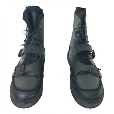 Pre-owned Yohji Yamamoto Leather Boots In Black
