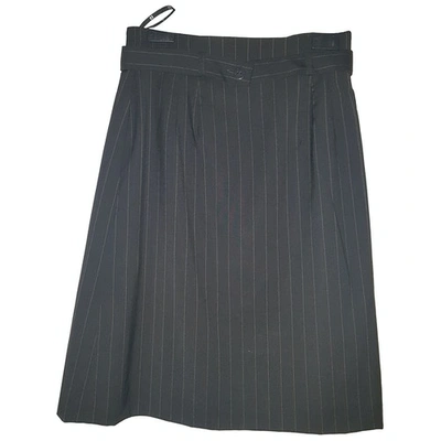 Pre-owned Givenchy Wool Mid-length Skirt In Anthracite