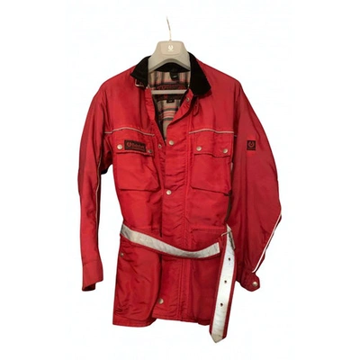 Pre-owned Belstaff Trench Coat In Red