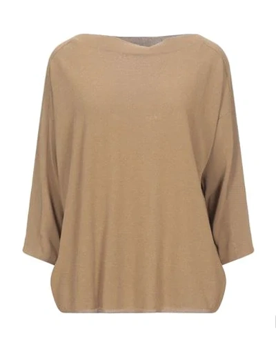 Shop Slowear Zanone Woman Sweater Camel Size Xs Viscose, Cotton In Beige