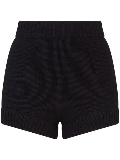 Shop Dolce & Gabbana High-waisted Cashmere Shorts In Black