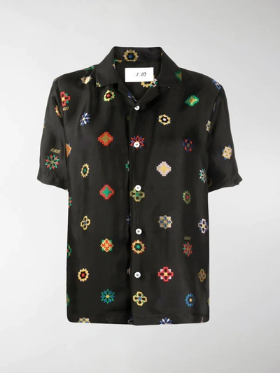 Shop Kirin Geometric Print Short-sleeved Shirt In Black
