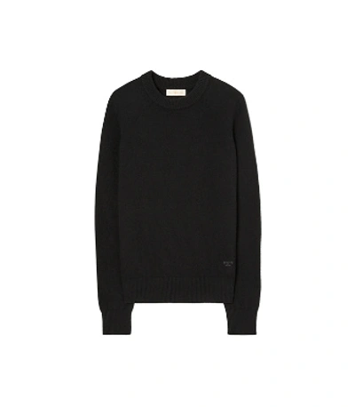 Shop Tory Burch Cashmere Sweater With Sequins In Black