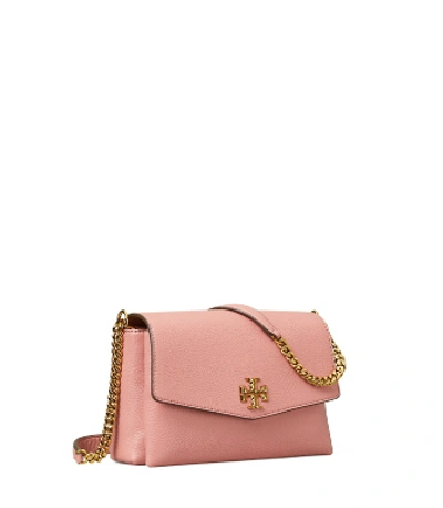 Shop Tory Burch Kira Pebbled Small Convertible Shoulder Bag In Pink Magnolia