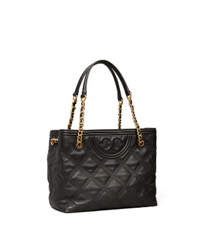 Shop Tory Burch Fleming Soft Small Tote Bag In Black