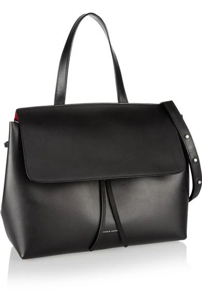 Shop Mansur Gavriel Lady Leather Shoulder Bag In Black