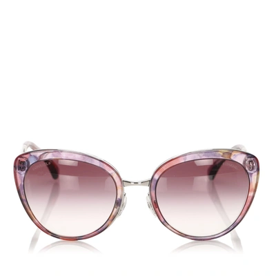 Pre-owned Chanel Cat Eye Tinted Sunglasses In Pink