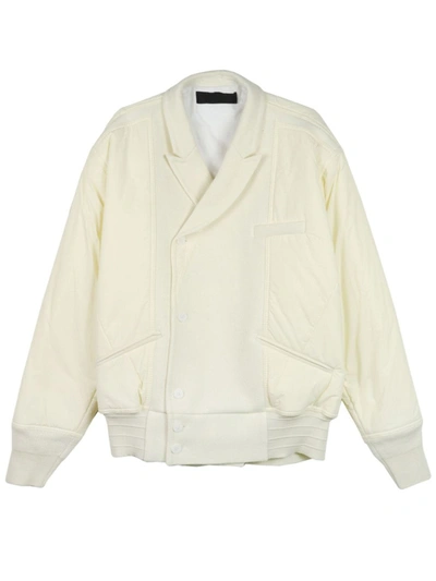 Shop Haider Ackermann Mixed Bomber Jacket, Ivory In White