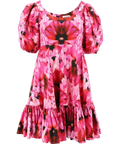 Shop Alexander Mcqueen Fuchsia Cotton Dress In Pink
