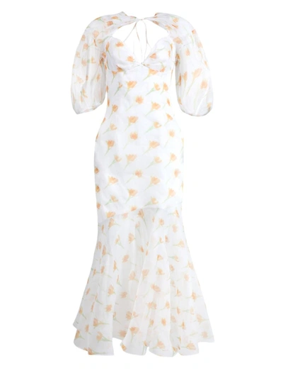 Shop Rosie Assoulin Sliced & Diced Bohemian Maxi Dress In White