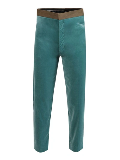 Shop Haider Ackermann Contrast Waistband Trousers In Blue
