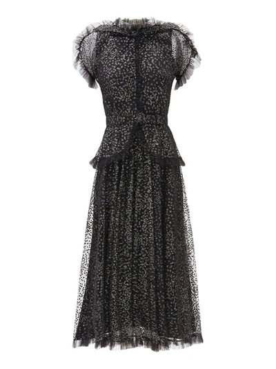 Shop Rodarte Black And Silver Tulle Gown