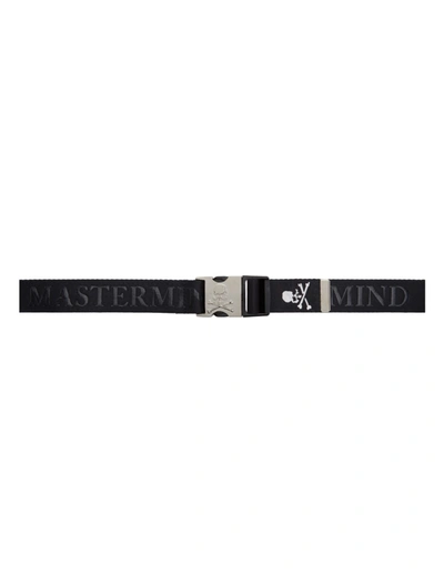 Shop Mastermind Japan Black Logo Tape Belt